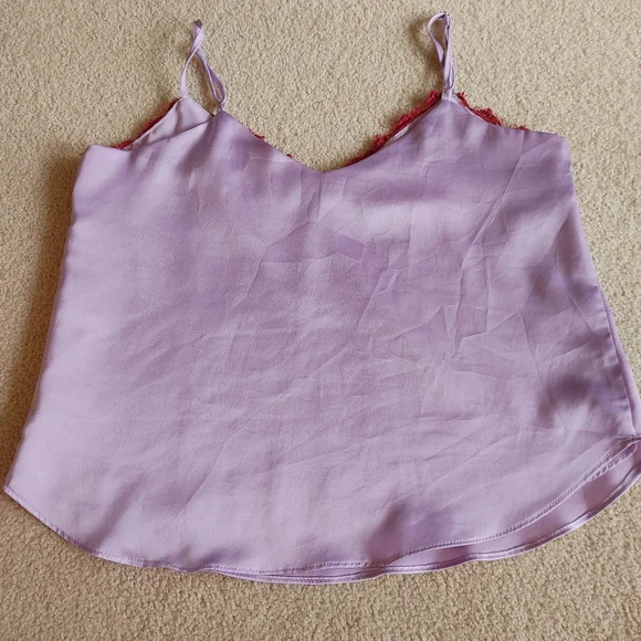 Lulus Cherish The Day Lilac Satin Lace Cami - Purple/ Pink - Small - Picture 8 of 9